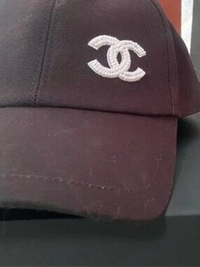 Chanel Black CC Logo Baseball Cap